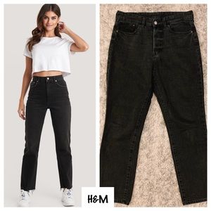 High Waisted Black Mom Jeans